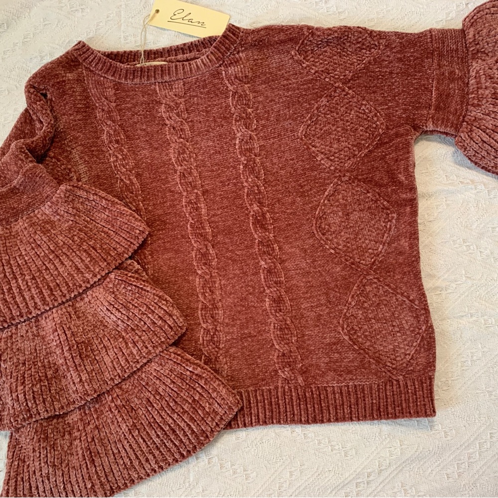 NWT Boho Bell Sleeve Chenille Sweater